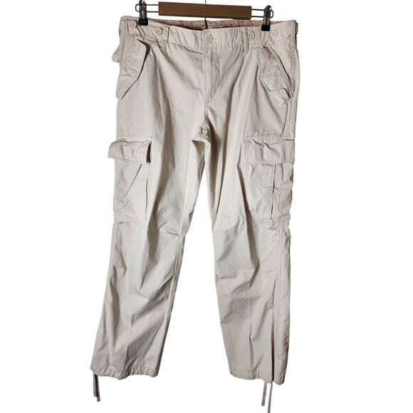OLD NAVY Tan Low Waist Baggy Wide Leg Cargo Skater Street Pants SZ 16 - Picture 1 of 11